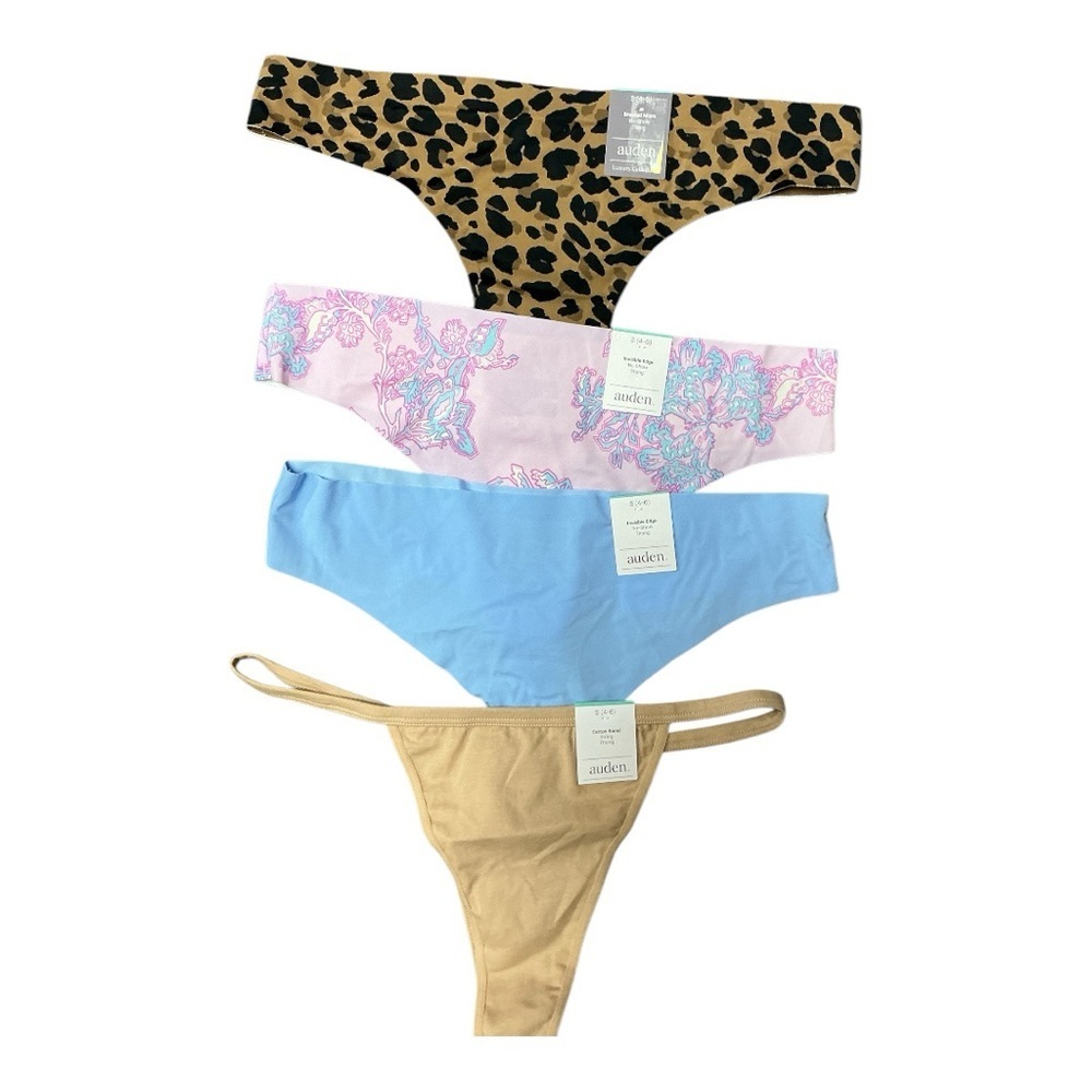 Auden - NWT - Thong Panty Set - Leopard, Floral, Blue, Tan Size Small